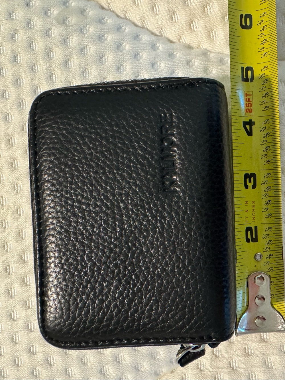 Black Leather Zip Wallet